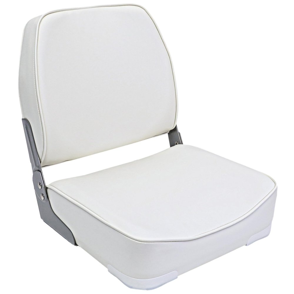 YACHARIES Marine Folding Seat Folding Seat Low/High Back Fold-Down Captain Chair for Fishing Boat Sightseeing Boat Speedboat Canoe Boat Seat(Beige, 1)