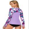 Deerose Rash Guard for Women Swimsuit Uv Protection Long Sleeve Surfing Beachwear Purple White Floral S view 2