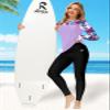 Deerose Rash Guard for Women Swimsuit Uv Protection Long Sleeve Surfing Beachwear Purple White Floral S view 3