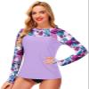 Deerose Rash Guard for Women Swimsuit Uv Protection Long Sleeve Surfing Beachwear Purple White Floral S view 4