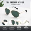 Eiuizah Polarized Aviator Sunglasses for Men Women, Driving Mens Sun Glasses with UV Protection for Fishing Golf view 4