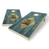 State Flag Distressed Wood Design Solid Wood Regulation Cornhole Set 4 Feet x 2 Feet Includes Set of 8 Bags and Carrying Case with Optional LED Lights and Lamination (Delaware) view 1