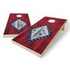 State Flag Distressed Wood Design Solid Wood Regulation Cornhole Set 4 Feet x 2 Feet Includes Set of 8 Bags and Carrying Case with Optional LED Lights and Lamination (Arkansas) view 1