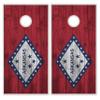State Flag Distressed Wood Design Solid Wood Regulation Cornhole Set 4 Feet x 2 Feet Includes Set of 8 Bags and Carrying Case with Optional LED Lights and Lamination (Arkansas) view 2