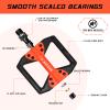 BUCKLOS Mountain Bike MTB Flat Wide Platform Pedals - Bicycle Large Nylon Road BikeNon-Slip Pedal for Ebike/Gravel/Hybrid/Folding Bike 9/16" view 2
