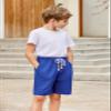 Arshiner Boys Linen Shorts with Elastic Waist Breathable Summer Beach Shorts for Kids 5-13 Years Navy Blue view 2