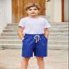 Arshiner Boys Linen Shorts with Elastic Waist Breathable Summer Beach Shorts for Kids 5-13 Years Navy Blue view 3