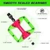 BUCKLOS Mountain Bike MTB Flat Platform Pedals - Nylon Wide Road Bike Pedal - Bicycle Large Non-Slip Pedals for Ebike/Gravel/Hybrid/Folding Bike 9/16" view 2