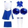 YOOJOO Girls Sequins Dance Dress Jazz Dance Costumes Hip Hop Outfits Cheer Leader Costumes Cheerleading Uniform 04#RoyalBlue 14 Years view 1