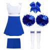 YOOJOO Girls Sequins Dance Dress Jazz Dance Costumes Hip Hop Outfits Cheer Leader Costumes Cheerleading Uniform 04#RoyalBlue 14 Years view 2