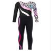 Moily Kids Girls Gymnastics Dance Workout Outfits 2 Piece Long Sleeve Leotard with Leggings Full Body Unitard G#Leopard22 12 Years view 4