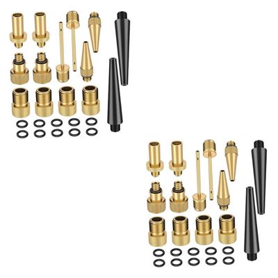 HANABASS 2sets Bike Valve Adapter Pump Needle Nozzle Converter for Inflating Sports Equipment Toys and Tires Accessories Organizer Box