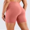 CRZ YOGA Women's Naked Feeling Biker Shorts - 6 Inches High Waist Yoga Workout Running Gym Spandex Briar Rose Small view 1