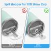 ERKOON Silicone Spill Stopper Set Compatible with YETI Straw Cup, Mug Tumbler Accessories, Silicone Straw Cover Protectors, Including 4 Topper Cap, 4 Leak Proof Stopper view 2