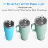 ERKOON Silicone Spill Stopper Set Compatible with YETI Straw Cup, Mug Tumbler Accessories, Silicone Straw Cover Protectors, Including 4 Topper Cap, 4 Leak Proof Stopper view 4
