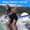 SETYPARY 25ft Wakesurf Rope and Handle, Floating Wake Surf Tow Rope, Removeable 6 Section (Blue & White) view 2