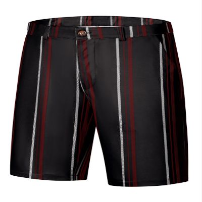 Lars Amadeus Dark Black Striped Dress Shorts for Men's Regular Fit Lightweight Business Chino Short Pants 28