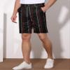 Lars Amadeus Dark Black Striped Dress Shorts for Men's Regular Fit Lightweight Business Chino Short Pants 28 view 2