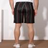 Lars Amadeus Dark Black Striped Dress Shorts for Men's Regular Fit Lightweight Business Chino Short Pants 38 view 3