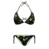 JEOCODY Jamaica Flag Women's Bikini Sets Sexy High Waisted Bathing Suit 2 Piece High Cut Triangle Swimsuit Halter String Thong Swimwear view 1