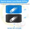 Jecery 10 Pieces Soccer Cleat Lace Cover Soccer Shoe Band Youth Adult Protector Elastic Shoe Laces Rubber Covers(Adult Size,Black Blue) view 2