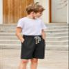 Arshiner Boys Linen Shorts with Elastic Waist Breathable Summer Beach Shorts for Kids 5-13 Years Black view 2