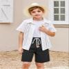 Arshiner Boys Linen Shorts with Elastic Waist Breathable Summer Beach Shorts for Kids 5-13 Years Black view 4