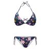 JEOCODY Pink Flower Butterfly Women High Waisted Bikini Sets Sexy Push Up Swimsuits High Cut Cheeky 2 Piece Bathing Suits Tie Back Halter Swimwears view 1