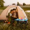 VILLEY Folding Camping Table, Portable Camping Table with 2 Cup Holders & Carry Bag view 2