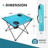 VILLEY Folding Camping Table, Portable Camping Table with 2 Cup Holders & Carry Bag view 3