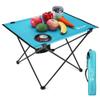 VILLEY Folding Camping Table, Portable Camping Table with 2 Cup Holders & Carry Bag view 4