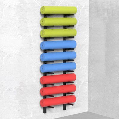 VimrOd Yoga Mat Storage Black Metal Wall Mount Yoga Mat Racks for Hanging Resistance Bands, Exercise Mats Display Shelf, Foam Roller/Yoga Mat Storage Rack, Gym Decor
