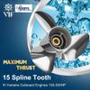 VIF Jason Marine OEM Upgrade Stainless Steel Boat Propeller Compatible with Yamaha 150hp 175hp 200hp 220hp 225hp 250hp F150 F175 F200 F225 Outboard Engines,15 Spline Tooth (Right-Hand, 15 x 21) view 2