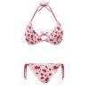 JEOCODY Pink Strawberry Women's High Waisted Bikini Sets 2 Piece Halter String Triangle Bikini Sets Sexy Swimsuit Cheeky Bathing Suits for Teens Plus Size Triangle Tie Side Swimwears view 1