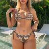 JEOCODY Aztec Women's Bikini Sets Sexy Swimsuits 2 Piece Triangle Halter Bathing Suits String High Waisted Swimwear Spaghetti Strap Push Up Beachwear view 2