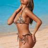 JEOCODY Aztec Women's Bikini Sets Sexy Swimsuits 2 Piece Triangle Halter Bathing Suits String High Waisted Swimwear Spaghetti Strap Push Up Beachwear view 3