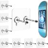 ezbnb Adhesive Skateboard Wall Mount (8-Pack) - No Drilling Skateboard Storage, Minimalist Skateboard Deck Display, Strong Hold Skateboard Hangers for Wall((Transparent Adhesive Version) view 1