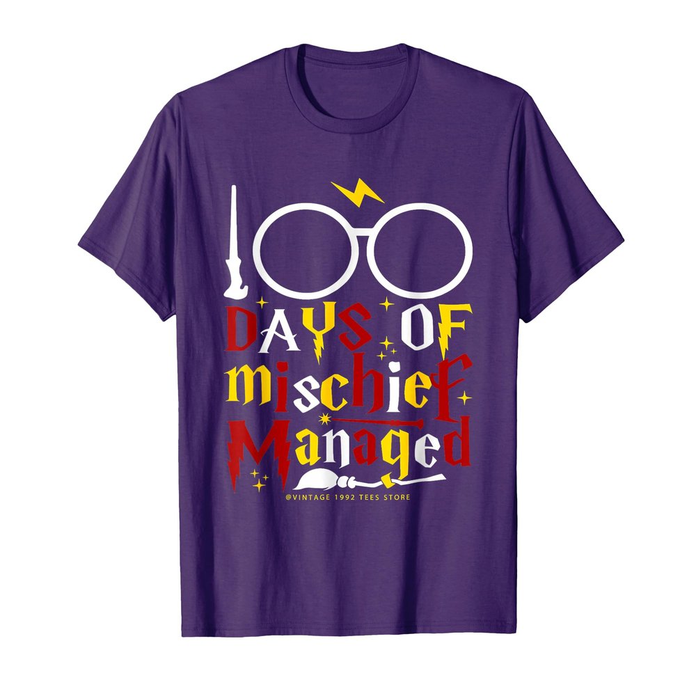 100 Days Of Mischief Managed Teacher Kid 100th Day Of School T-Shirt