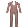 Aislor Kids Girls Full Body Unitard Rhinestones Mesh Splice Skating Jumpsuit Long Sleeve Gymnastics Dance Bodysuit Dusty Pink 8 Years view 4