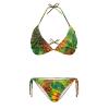 JEOCODY Jamaican Flag Womens String Bikini Sets Yellow Red Green Tie Dye Sexy Triangle Halter Swimsuit 2 Piece Spaghetti Strap Top Thong Swimwear Cheeky Brazilian Bathing Suits view 1