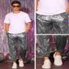 Lars Amadeus Silver Metallic Pants for Men's Sparkle Sequin Dance Shiny 70s Disco Pants 32 view 4