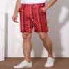 Lars Amadeus Red Striped Dress Shorts for Men's Regular Fit Lightweight Business Chino Short Pants 36 view 2