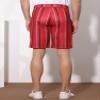 Lars Amadeus Red Striped Dress Shorts for Men's Regular Fit Lightweight Business Chino Short Pants 36 view 3