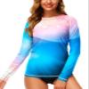 Women's UV Rash Guard Long Sleeve UPF 50 Swimming Shirts Full Sleeve Surfing Beach Top XXL view 2