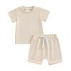 Thorn Tree Toddler Boys Clothes Set Short Sleeve T-shirt Top Elastic Waist Pocket Shorts Solid 2Pcs Outfits view 1