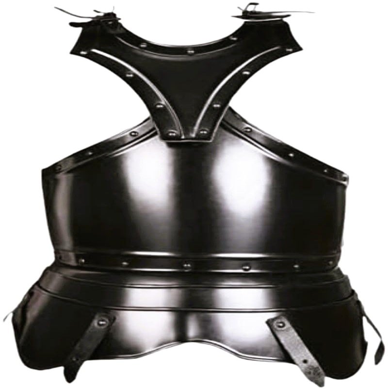 Medieval Steel Blackened Georg Breastplate with Gorget Knight Armor Warrior Body Breastplate Halloween Costume