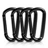 AUTMATCH Carabiner Clips, 3" Carbon Steel Spring Snap Hook Caribeener Clips Buckle Pack Grade Heavy Duty Carabiners Quick Link for Camping, Fishing, Hiking, Traveling, Platy Black, 4 Pack view 1