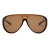 FEISEDY Polarized Aviator Sunglasses Men Women Oversized Round Steampunk Sunglasses Side Shield Goggles B0095 view 2