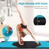 Goplus Folding Gymnastics Mat, 10 x 4 x 2 Thick Tumbling Mats with PU Leather, Hook & Loop Fasteners, Portable Handles, 4-Panel Exercise Mat for Home Gym Workouts, Yoga (Black+Blue) view 3