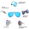 FEISEDY Polarized Aviator Sunglasses Men Women Oversized Round Steampunk Sunglasses Side Shield Goggles B0095 view 4